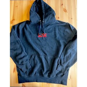 ACDC Hoodie Sweatshirt Black Small  Embroidered Rock Band Pullover‎
